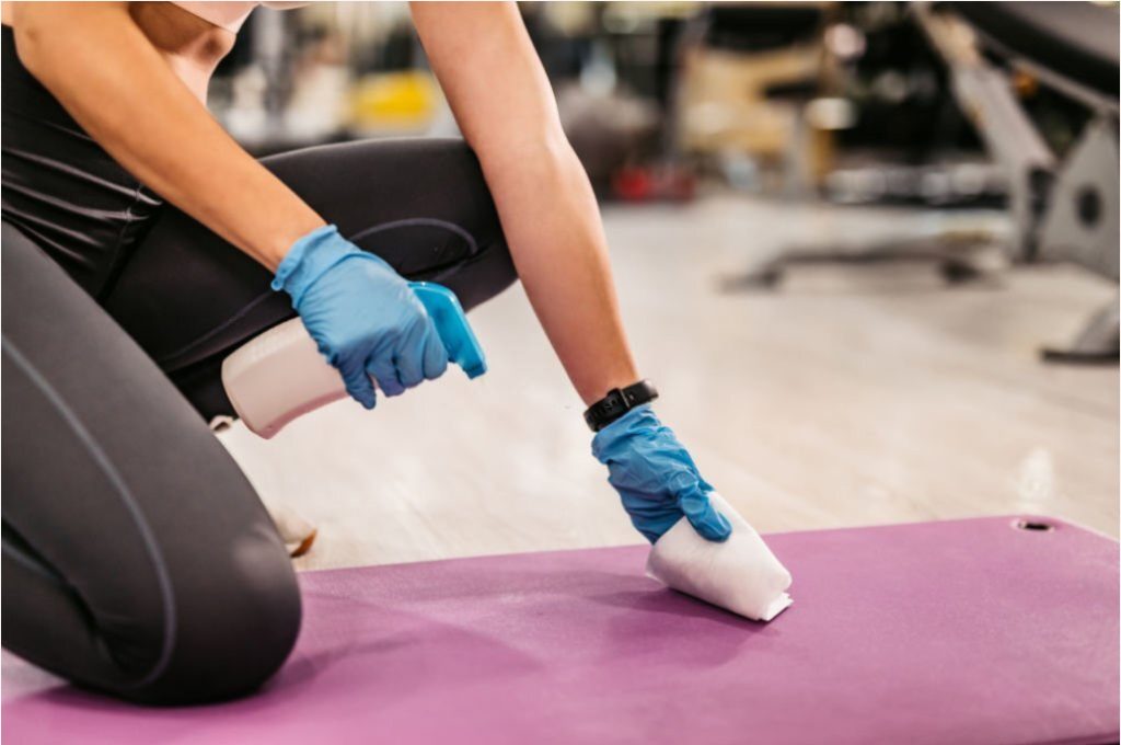 how to clean exercise mat